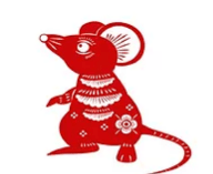 Vibrant image of a red zodiac rat