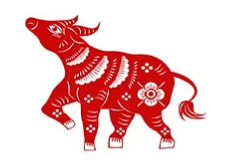Vibrant image of a red zodiac rat
