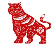 Vibrant image of a red zodiac rat